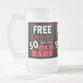 Gratis Drinken voor de 50-jarige baby Matglas Bierpul (Links)