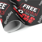 Gratis Drinken voor de 50-jarige verjaardag Cadeaupapier (Rol Hoek)