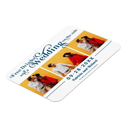 Gratis Drinken weddenschap bespaart de datum 3 Fot Magneet (Linkerzijde)