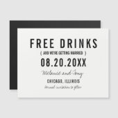 Gratis Drinken Weddenschap Save the Date Magnets (Voorkant / Achterkant)