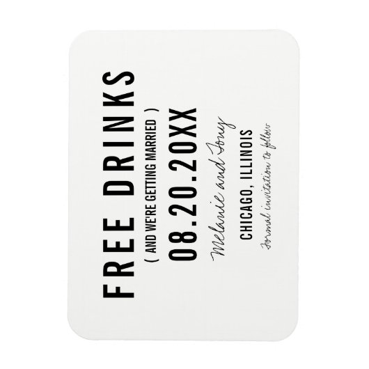 Gratis Drinken Weddenschap Save the Date Magnets Magneet (Verticaal)