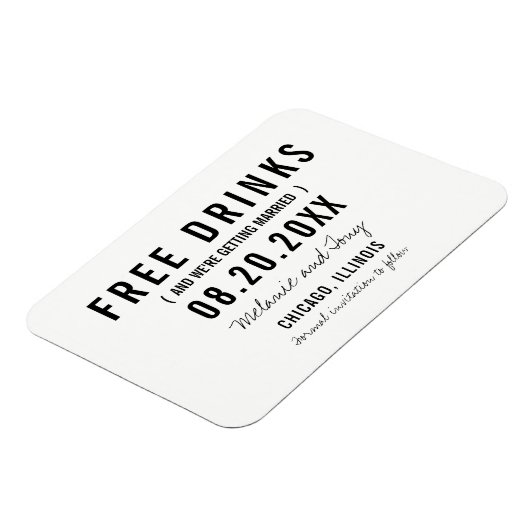 Gratis Drinken Weddenschap Save the Date Magnets Magneet (Linkerzijde)