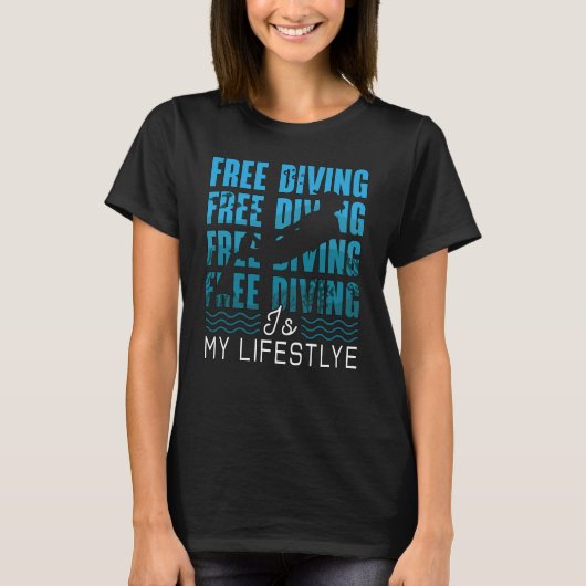 Gratis duiken is mijn levensstijl Apnoe Dive Freed T-shirt (Voorkant)