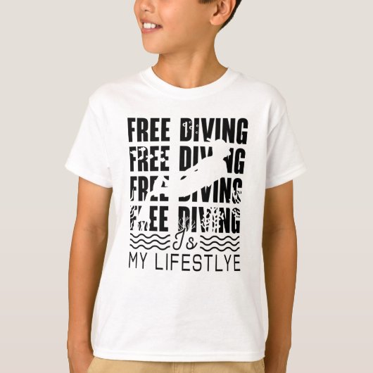 Gratis duiken is mijn levensstijl Apnoe Freediver T-shirt (Voorkant)