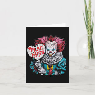 Gratis een knuffels enge clown personage Valentijn Kaart