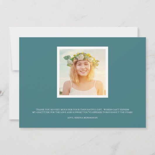 Gratis en gefocust | Afstuderen Hartelijk dank | D Bedankkaart (Achterkant)