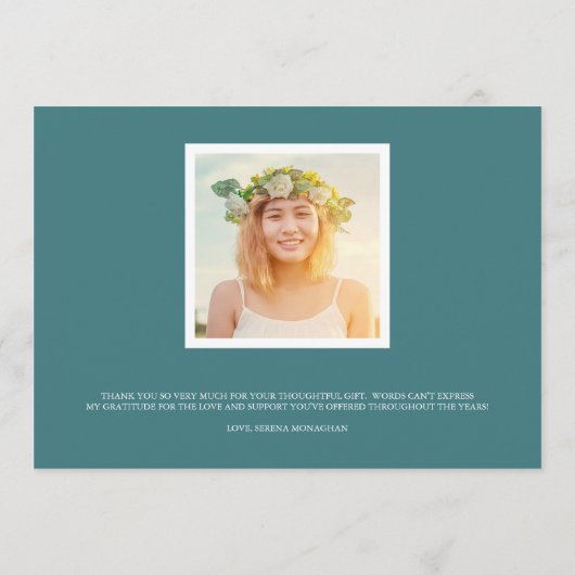 Gratis en gefocust | Afstuderen Hartelijk dank | D Bedankkaart (Achterkant)