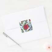 Gratis en Gemakkelijke waterverf roos tattoo kunst Vierkante Sticker (Envelop)
