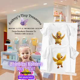 Gratis Fantasie Baby T-Shirt met Korte Mouwen Eend