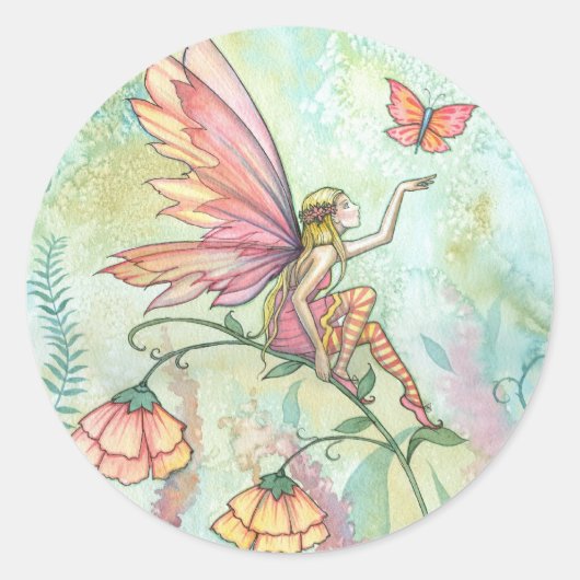 'Gratis' Fee- en Vlinderstickers Ronde Sticker (Voorkant)
