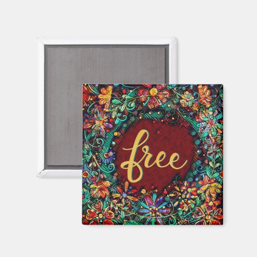 Gratis  Fun Floral Moderne Inspirivity Magneet (Voorkant / Achterkant)