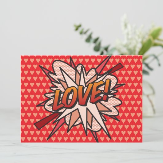 GRATIS Fun Retro Comic Book Pop Art Kaart (Staand voorkant)