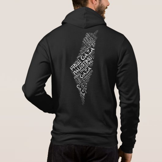 Gratis Gaza Gratis Palestina Kaart Wolk Word Hoodie (Achterkant)