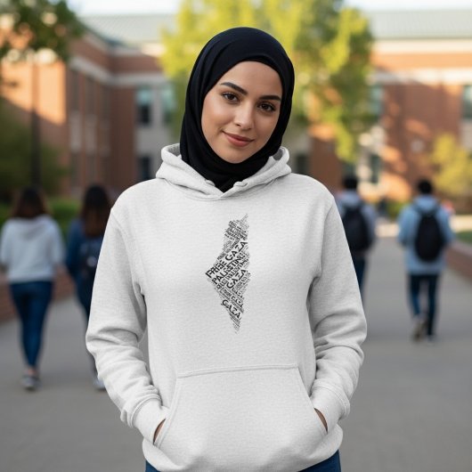 Gratis Gaza Gratis Palestina Kaart Wolk Word Hoodie