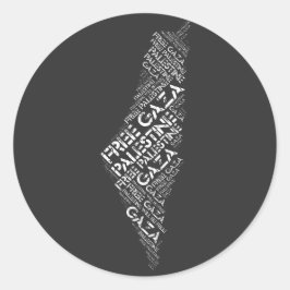 Gratis Gaza Gratis Palestina Kaart Wolk Word Ronde Sticker