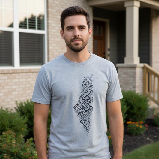 Gratis Gaza Gratis Palestina Kaart Wolk Word T-shirt