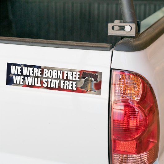 Gratis geboren Bumpersticker zonder verblijf (Op Truck)