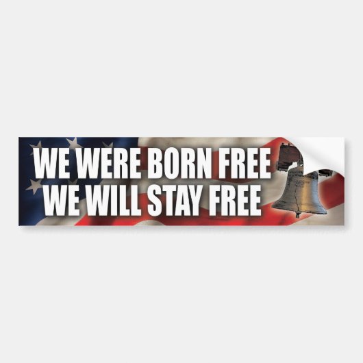 Gratis geboren Bumpersticker zonder verblijf (Voorkant)