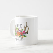Gratis Gedirigeerde Modern Boho Chic Flowers Antle Koffiemok (Voorkant links)