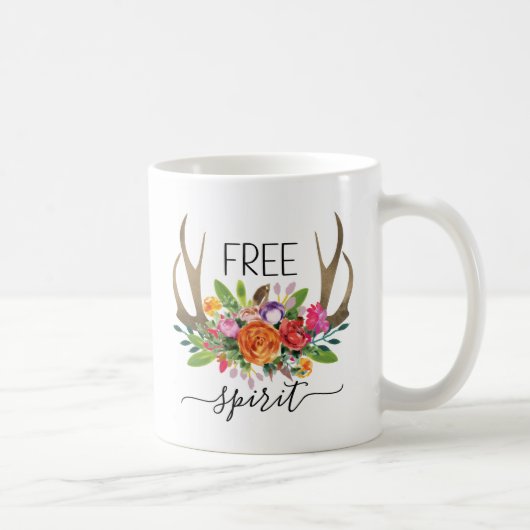 Gratis Gedirigeerde Modern Boho Chic Flowers Antle Koffiemok (Rechts)