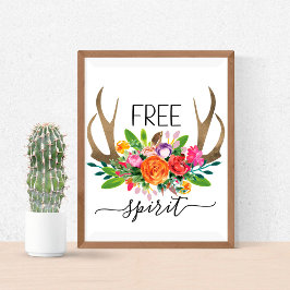 Gratis Gedirigeerde Modern Boho Chic Flowers Antle Poster