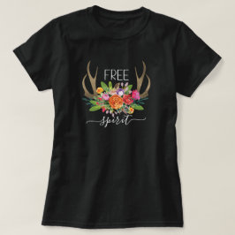 Gratis Gedirigeerde Modern Boho Chic Flowers Antle T-shirt