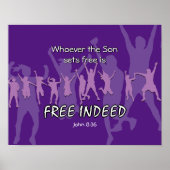 GRATIS GEÏNDEERDE mensen die dansen | John 8:36 PA Poster (Voorkant)
