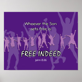 GRATIS GEÏNDEERDE mensen die dansen | John 8:36 PA Poster