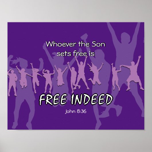 GRATIS GEÏNDEERDE mensen die dansen | John 8:36 PA Poster (Voorkant)
