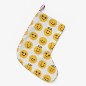 Gratis gelukkige emoji naadloos patroon. Positief  Kleine Kerstsok (Voorkant (Hangend))