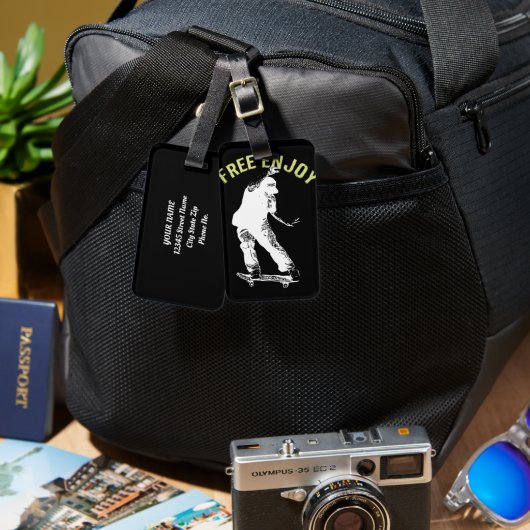 Gratis genieten van Retro Urban Skateboarden Bagagelabel (Voorkant /achterkant)