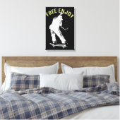 Gratis genieten van Retro Urban Skateboarden Canvas Afdruk (Insitu (Slaapkamer))
