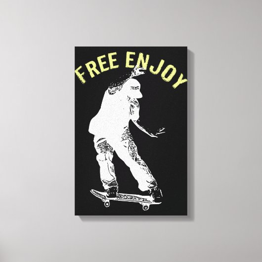Gratis genieten van Retro Urban Skateboarden Canvas Afdruk (Voorkant)