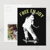 Gratis genieten van Retro Urban Skateboarden Feestdagenkaart (Voorkant / Achterkant)