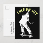 Gratis genieten van Retro Urban Skateboarden Feestdagenkaart (Voorkant / Achterkant)