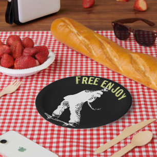 Gratis genieten van Retro Urban Skateboarden Papieren Bordje