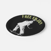 Gratis genieten van Retro Urban Skateboarden Papieren Bordje (Gekanteld)