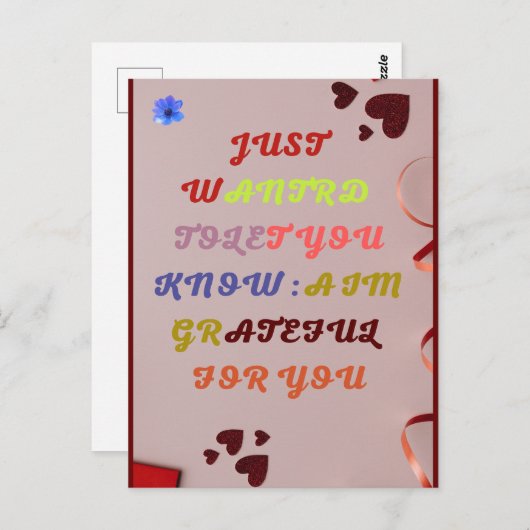 Gratis gewoon omdat Wenskaart VAN KLEINE HAFE Briefkaart (Voorkant / Achterkant)