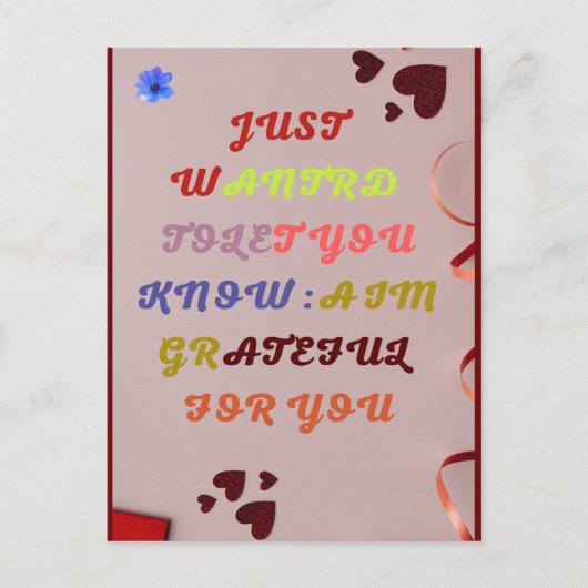 Gratis gewoon omdat Wenskaart VAN KLEINE HAFE Briefkaart (Voorkant)