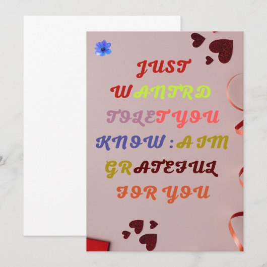 Gratis gewoon omdat Wenskaart VAN KLEINE HAFE Kaart (Voorkant / Achterkant)