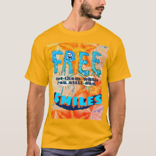 Gratis glimlach - Smiley Face Bright Colorful Butt T-shirt