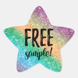 Gratis glitterlabel ster sticker