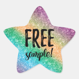 Gratis glitterlabel ster sticker