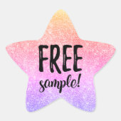 Gratis glitterlabel ster sticker (Voorkant)