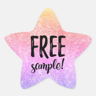 Gratis glitterlabel ster sticker