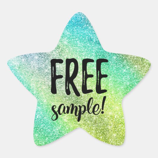 Gratis glitterlabel ster sticker (Voorkant)