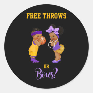 Gratis gooien of bogen basketbal Ba1 Ronde Sticker