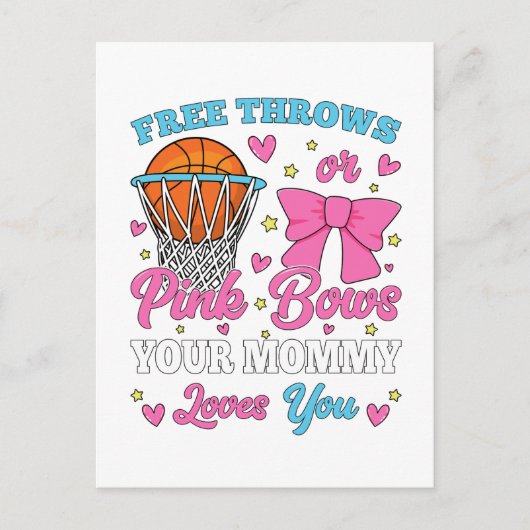 Gratis gooit of roze strikken mama houdt van je briefkaart (Voorkant)