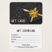 Gratis gouden zwarte doos met cadeaubon visitekaartje (Voorkant /achterkant)