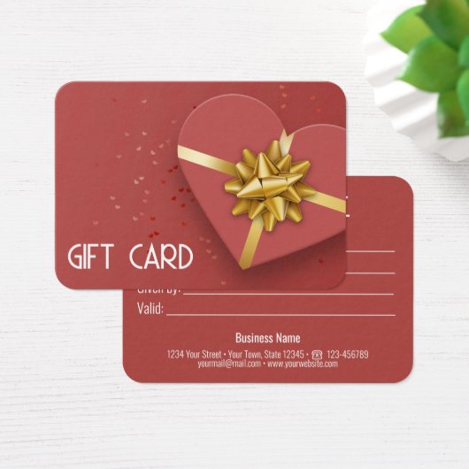 Gratis gouden zwarte doos met cadeaubon visitekaartje (Bureau)